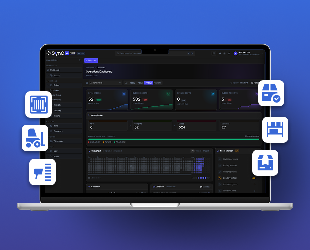 SynC AI Warehouse Management System dashboard